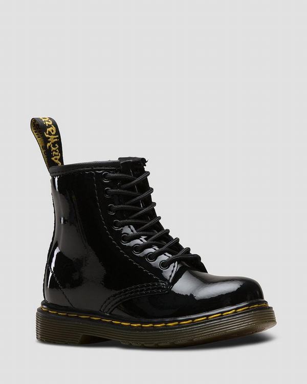 Dr Martens Dětské Kotníkové Boty Toddler 1460 Patent Černé, CZ-371825